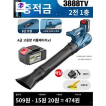 장비 낙엽 낙옆 송풍기 청소기 충전 제설 대포 부로아, DY-스톰블루 3888TV 2전 1충 (중부하금)