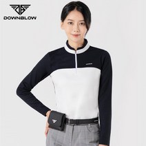 다운블로우 여성골프웨어 반집업티셔츠 긴팔 (화이트) 가을/겨울 골프옷 여자골프웨어 필드 라운딩 연습