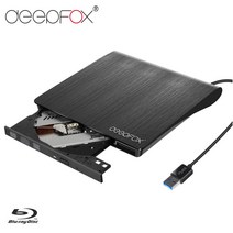 블루레이 플레이어 Deepfox Bluray 플레이어 외부 광학 드라이브 USB 3.0 BD-ROM CD/DVD RW 버너 라이터 레, 01 WHITE