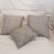 조브라운 대형 가죽 소재 디자인 쿠션 주문제작, 인조가죽_40x40, 십자형, 코발트블루