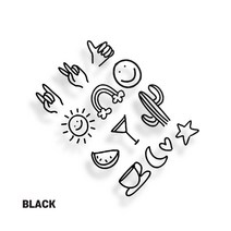 sticky 노트북스티커 캐리어 핸드폰 아이패드 맥북 냉장고 꾸미기, ns-25(블랙)