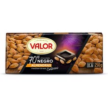 발로르 아몬드 다크 초콜릿70 250g Valor Chocolate Negro 70 Almendras, 1팩