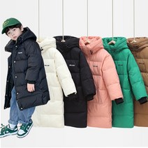 슈슈아리 아이들 후드 롱패딩 아동 남아 여아 공용패딩 덕다운 아우터