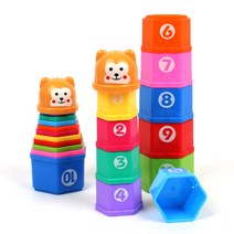 오즈토이 육각 컵쌓기, 혼합색상, 2세트