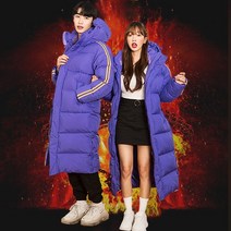 유투 남녀공용 에어볼 퍼플 롱패딩