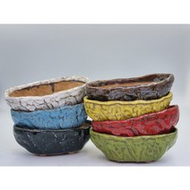 우암 수제화분 컬러 야생 타원형 중 사이즈 7색상 다육화분 도자기 화분, 6번