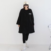 애플망고샵 기모 겨울 빅사이즈 오버핏 시그니쳐 롱박스 티셔츠