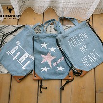 청 데님 얇은 에코백 여자 대학생 여대생 가방 스퀘어 숄더백 가벼운 천 캐주얼 큰 가방