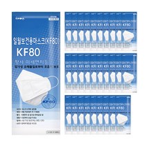 일월 보건용 일회용 마스크 KF80, 1매입, 30개, 화이트