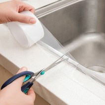 1+1+1 투명 방수테이프 실리콘 오염방지 가스렌지 싱크대 틈새차단 단면 주방 곰팡이방지 화장실 욕실 보수 2cm 3cm 5cm, 3)  3cmx5m