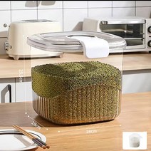 창신리빙 쌀통 밀폐 쌀보관 용기 잡곡통 사료통 5kg 10kg, 화이트, 스퀘어 배럴 10KG * 1