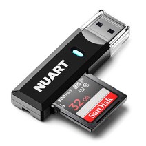 누아트 USB 3.0 SD카드 Micro SD TF 카드리더기, 블랙
