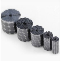 소품정리 강력접착 원형 벨크로 테이프 찍찍이 부직포, 1.검정 지름20mm(30쌍)