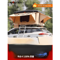 자동차 옥상 텐트 전자동 3 4인용, 대형 블랙쉘  브라운 캔버스