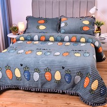 스프레드 크리스탈벨벳침대커버 단품 두꺼운 싱글더블 다다미 미끄럼방지 커버유럽식 레이스 퀼팅패딩 보온 침대 ., C01-90cmx200cm(직측)