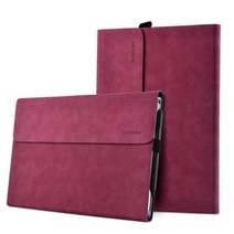 Microsoft Surface Pro 9 8X13 인치 PU 가죽 태블릿 스탠드 커버 용, Tablet Case Wine Red