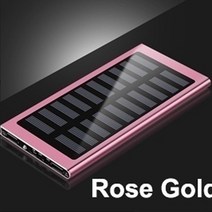 태양광보조배터리 solar 30000mah power bank 외부 2 usb led powerbank 휴대용 휴대 전화 태양열 충전기 xiaomi mi iphone 7 8 x, 로즈 골드