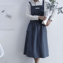 카페클럽마켓 코튼 파스텔 원피스 앞치마, 파스텔 앞치마(그레이)