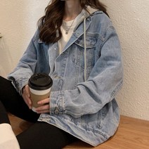 여성 후드 청자켓 캐주얼 간절기 데님 자켓