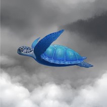 장수기원 푸른 바다거북이 인테리어 소품 액자 peaceholic, 10S (﻿45.5cmX45.5cmX2cm), 푸른거북이