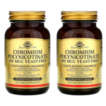 Solgar 솔가 크로뮴 폴리니코티네이트 200mcg 이스트 프리 100정 베지캡슐 크롬 Chromium 니아신, 2개