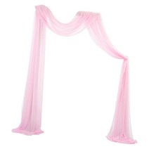 GHSHOP 무대 장식을 위한 결혼식 아치 드레이핑 파티 배경막 커튼 패널 70x550cm, 분홍색