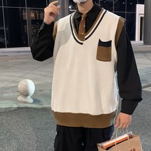니트조끼베스트 DK 유니폼 JK 코트 남자 브이넥 스웨터 민소매 학원 무드 유별나 의 커플룩 2632364628