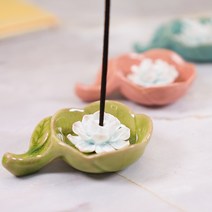 꽃잎속 활짝핀 연꽃 향꽂이, 옐로우