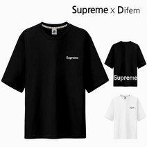 슈프림 정품 5부오버핏반팔 빅로고슈프림 M~5XL 빅사이즈 남녀공용 반팔티셔츠 반소매