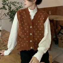이레 TYXJAL3U 여성 가을 민소매 가디건 버튼 베스트 조끼