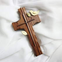 고급원목 십자가 국내 수공예 벽걸이 장식 십자가 8x15cm, 단품