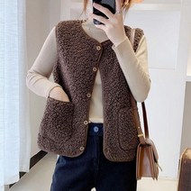 뽀글이조끼 양털조끼 후리스 겨울 어른 수면조끼 실내 김장 할머니 털조끼 베스트