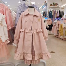 쁘띠앙팡 부평점 화사하고 우아한 느낌의 여아 봄가을코트 유아트렌치코트 (4~10세)