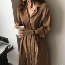 Happy shopping 여성 봄가을 빅사이즈 롱 원피스 아우터