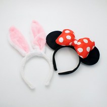 토끼 머리띠 미키 미니마우스 머리띠 LED 불빛 파티 할로윈 생일 어린이 선물, 미니마우스머리띠