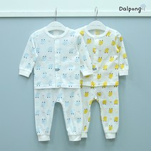 달퐁 스마일폭스긴팔내의 순면 여아 남아 신생아 유아 내의 실내복 아기옷 봄 여름