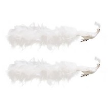 크리스마스 트리 탑퍼 긴 꼬리 달기 펜던트 장식으로 시뮬레이션 된 입체 공작 새해 장식품, 2팩