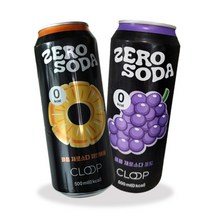 클룹 제로소다파인애플 3개 + 포도 3개 뚜껑달린탄산캔음료 500ml, 상세페이지 참조