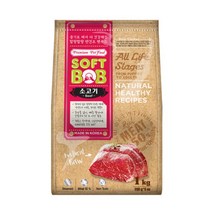소프트밥 소고기 1kg 전연령 증기로 찐 강아지사료 애견사료
