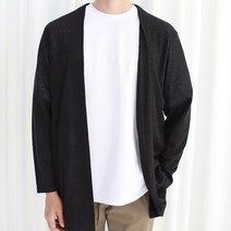 남자 린넨 골지 가디건 여름 니트 간절기 얇은 롱 가디건