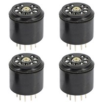 4X 9Pin Bakelite 진공관 소켓 세이버베이스 12AX7 12AU7 ECC82 ECC83 앰프 4 개, 하나, 검은 색