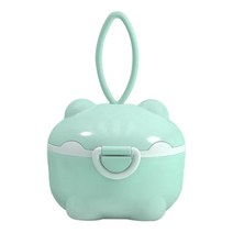 GHSHOP 아기 공식 디스펜서 휴대용 분유 디스펜서 스낵 보관 용기 귀여운 돼지 모양 여행 침실 야외, PP, 녹색 S