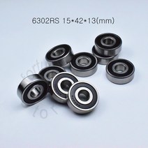 6302RS 15x42x13(mm) 1 개 베어링 ABEC-5 고무 씰링 크롬 스틸, 한개옵션0