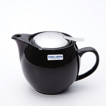제로재팬 도자기 라운드 티포트 680ml 블랙 차주전자, 본상품선택