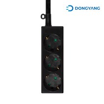 동양전자 접지 멀티탭 3구 블랙 멀티탭 10A, 2.8m, 1개