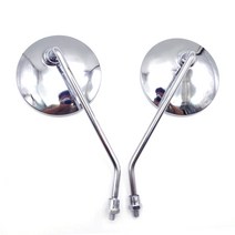 바이크 오토바이백미러 범용 오토바이 백미러 스쿠터 크롬 라운드 사이드 미러 스즈키 gn 125 야마하 조그 BWS bws 100 vino용 8 10mm, 1개