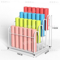 요가매트선반 필라테스 폼롤러 헬스장 체육관 피트니스 수납함 철제 정리함, A. 화이트4층100x85x110CM