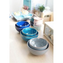 국산 세련 감각 그라데이션 공기 대접 예쁜대접 자기공기 국그릇, 대접/그레이