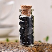 홈 인테리어 1 pc 천연 크리스탈 유리 병 홈 장식 치유 돌 자연 광택 돌 행운의 병, 80x22mm, 흑요석