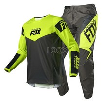 판매 2021 트로이 폭스 180 revn 저지 바지 콤보 오토바이 motocross mx 흙 자전거 오프로드 저지 바지 레이싱 슈트 망 키트, l-34, 검정 흰색